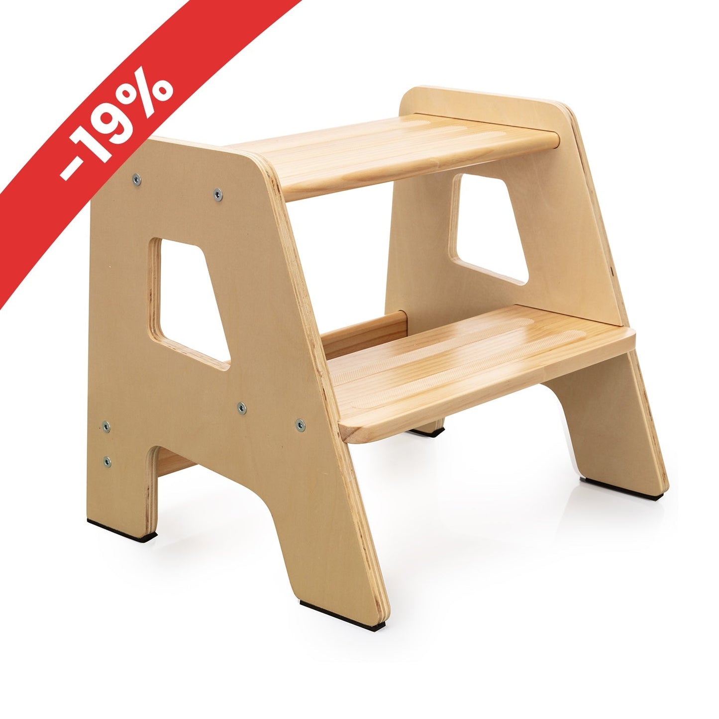 2-Step Wooden Stool for Toddlers(Step Stool for Children Ages 2+)