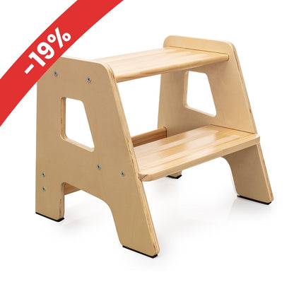 2-Step Wooden Stool for Toddlers(Step Stool for Children Ages 2+)