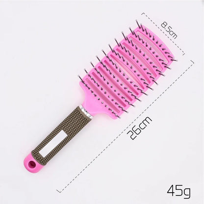 Hairbrush anti Klit Brushy Haarborstel Women Detangler Hair Brush Bristle Nylon Scalp Massage Teaser Hair Brush Comb