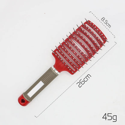 Hairbrush anti Klit Brushy Haarborstel Women Detangler Hair Brush Bristle Nylon Scalp Massage Teaser Hair Brush Comb